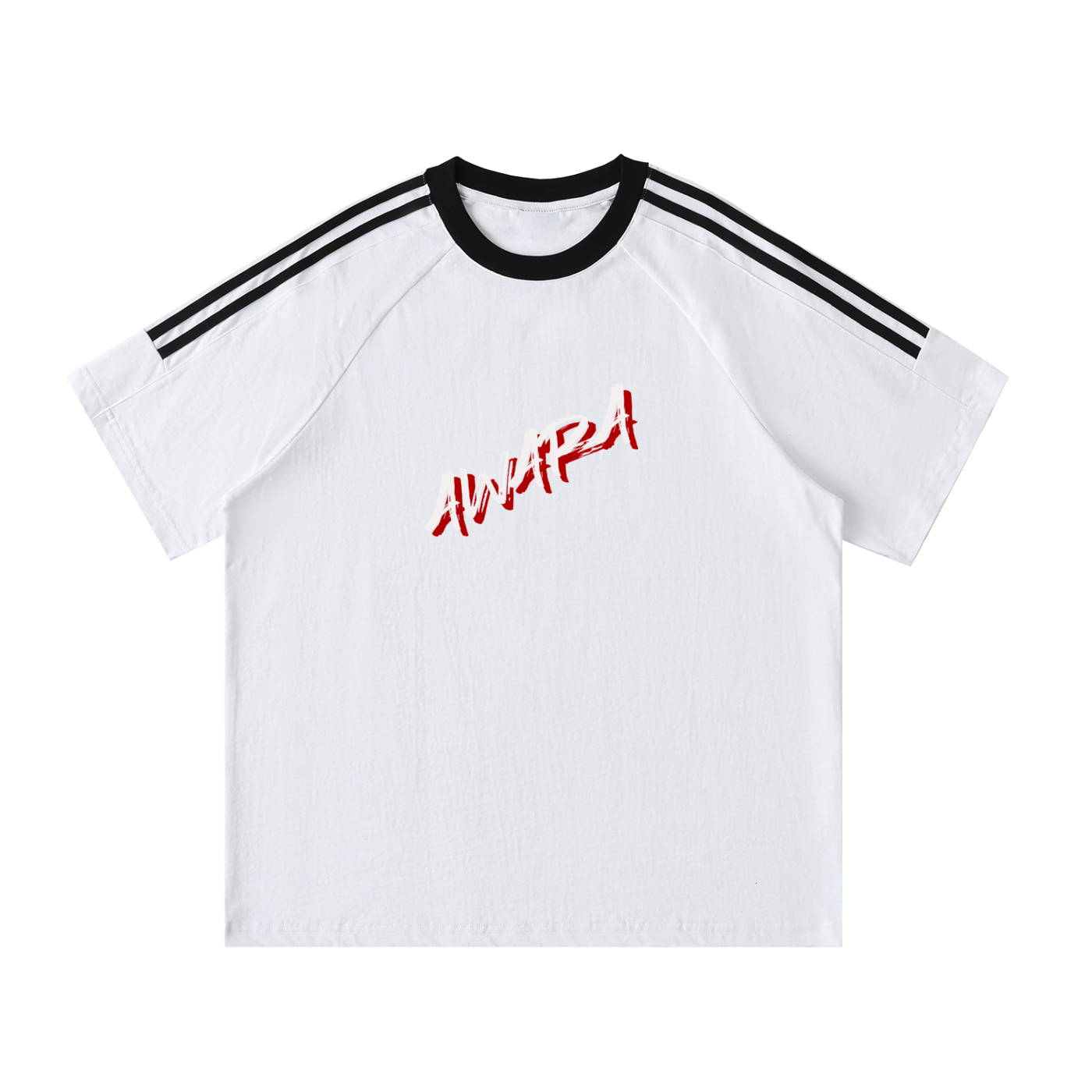 Contrast Tape Crewneck Cotton T-Shirt