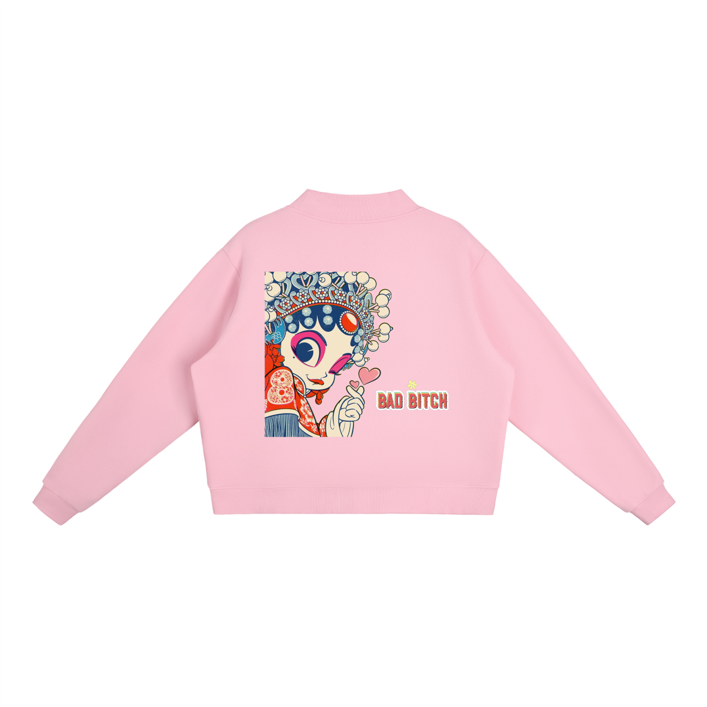 Essential Fleece Mock-Neck Crew Sweatshirt